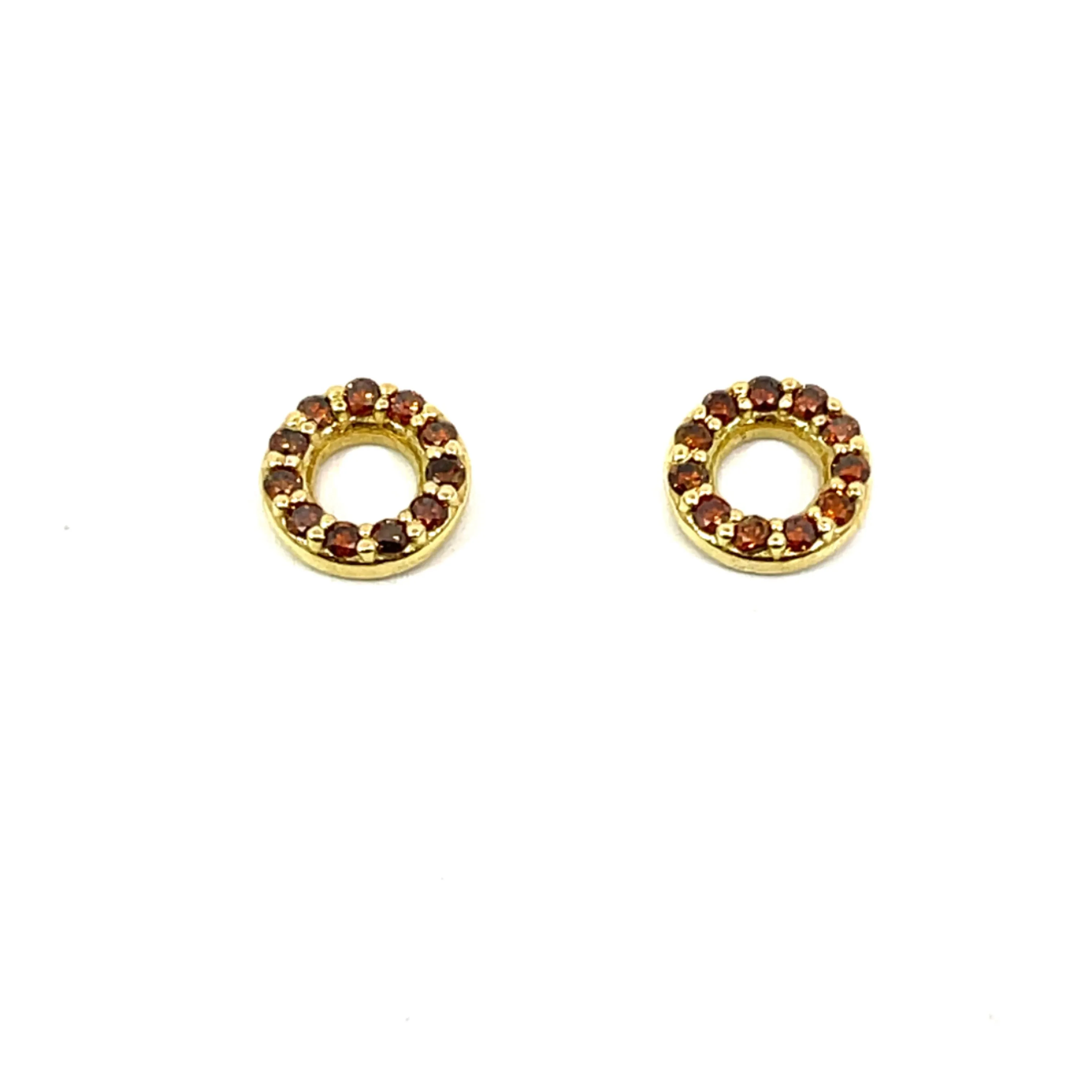 18k Yellow Gold Red Diamond Sparkle Circles