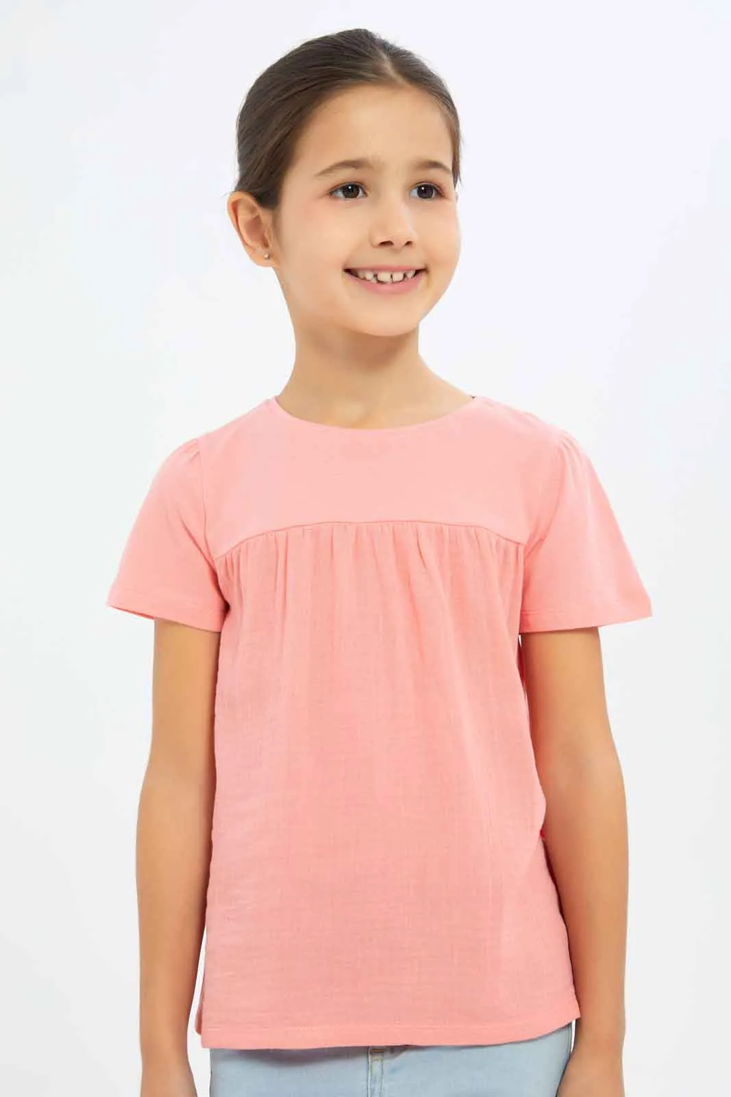 Girls Apricot Jersey Top