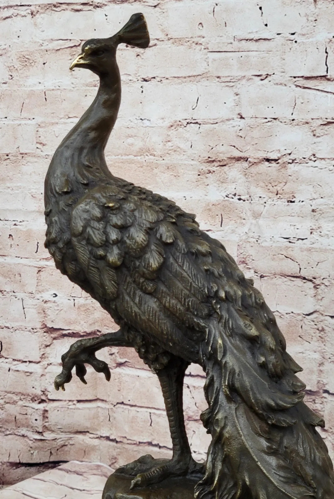 Hand Made Peacock Bronze Sculpture Milo Figurine Lost Wax Method Vintage Artwork